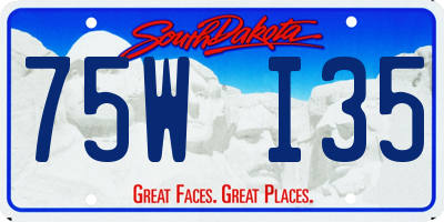 SD license plate 75WI35