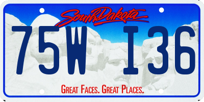 SD license plate 75WI36