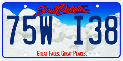 SD license plate 75WI38