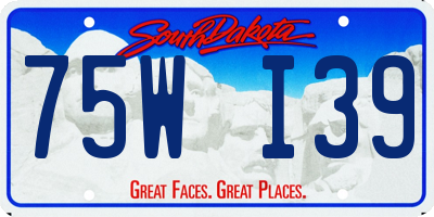 SD license plate 75WI39
