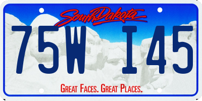 SD license plate 75WI45