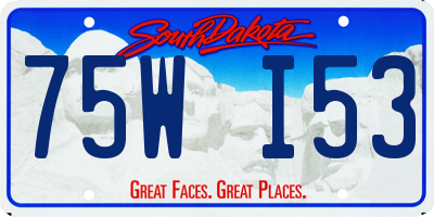 SD license plate 75WI53
