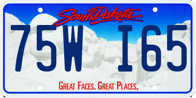 SD license plate 75WI65