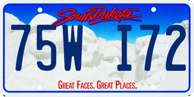 SD license plate 75WI72