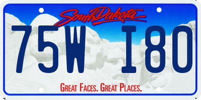 SD license plate 75WI80