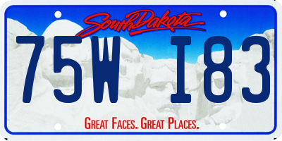 SD license plate 75WI83