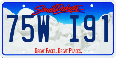 SD license plate 75WI91