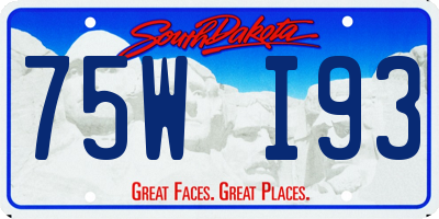 SD license plate 75WI93