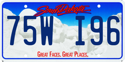 SD license plate 75WI96