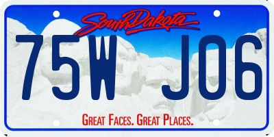 SD license plate 75WJ06