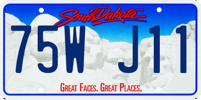 SD license plate 75WJ11
