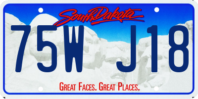 SD license plate 75WJ18