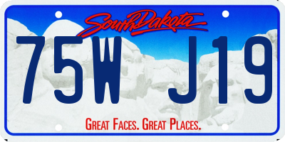 SD license plate 75WJ19