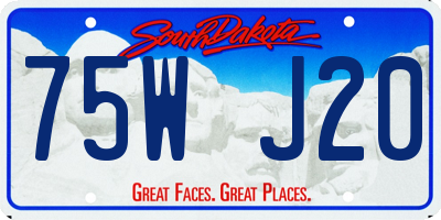 SD license plate 75WJ20