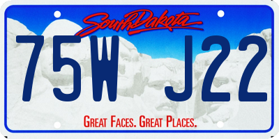 SD license plate 75WJ22