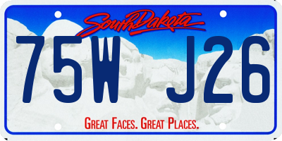 SD license plate 75WJ26
