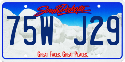 SD license plate 75WJ29