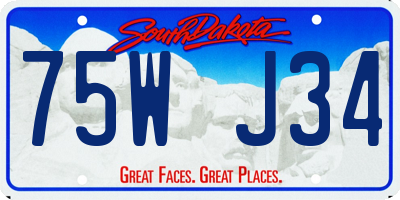 SD license plate 75WJ34