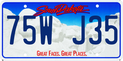 SD license plate 75WJ35