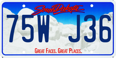 SD license plate 75WJ36