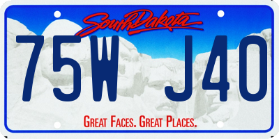 SD license plate 75WJ40