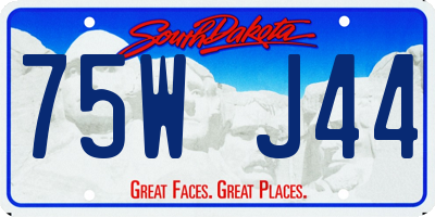 SD license plate 75WJ44