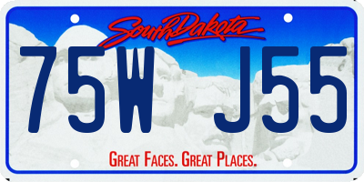 SD license plate 75WJ55