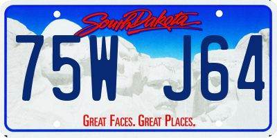 SD license plate 75WJ64