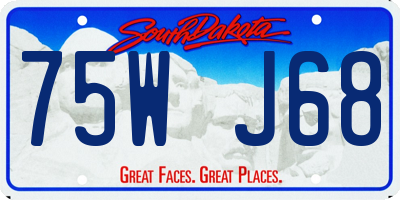 SD license plate 75WJ68