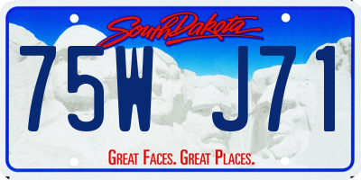 SD license plate 75WJ71