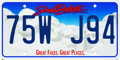 SD license plate 75WJ94