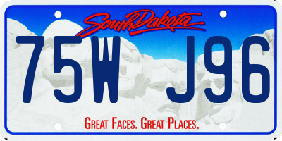 SD license plate 75WJ96