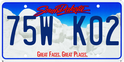 SD license plate 75WK02
