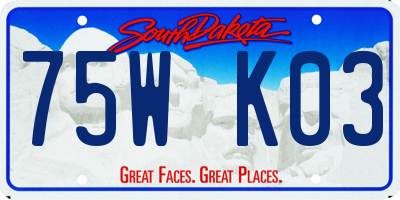 SD license plate 75WK03