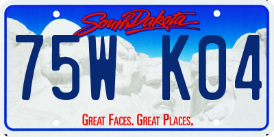 SD license plate 75WK04