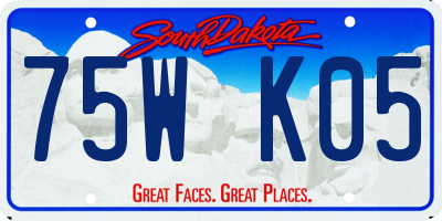 SD license plate 75WK05
