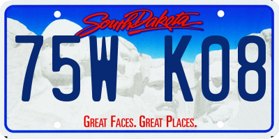 SD license plate 75WK08