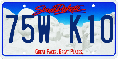 SD license plate 75WK10