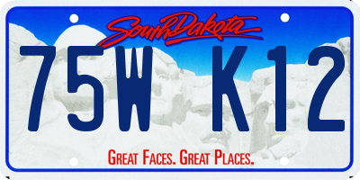 SD license plate 75WK12