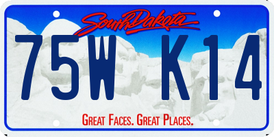 SD license plate 75WK14