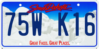SD license plate 75WK16