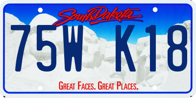 SD license plate 75WK18