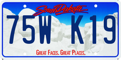 SD license plate 75WK19