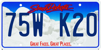 SD license plate 75WK20