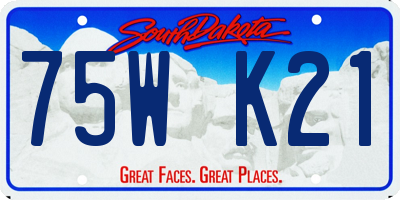 SD license plate 75WK21