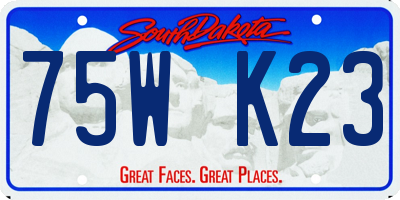 SD license plate 75WK23