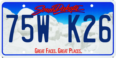 SD license plate 75WK26