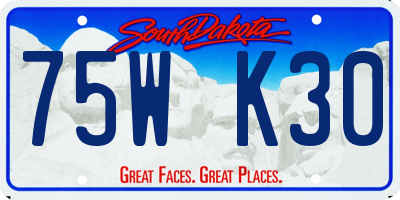 SD license plate 75WK30
