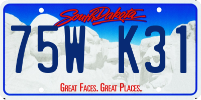 SD license plate 75WK31