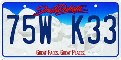 SD license plate 75WK33